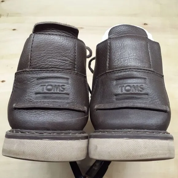 TOMS Chukka Waterproof Brown Leather Boots Men's Size 8