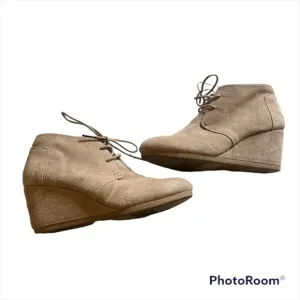 Toms suede wedge ankle boots