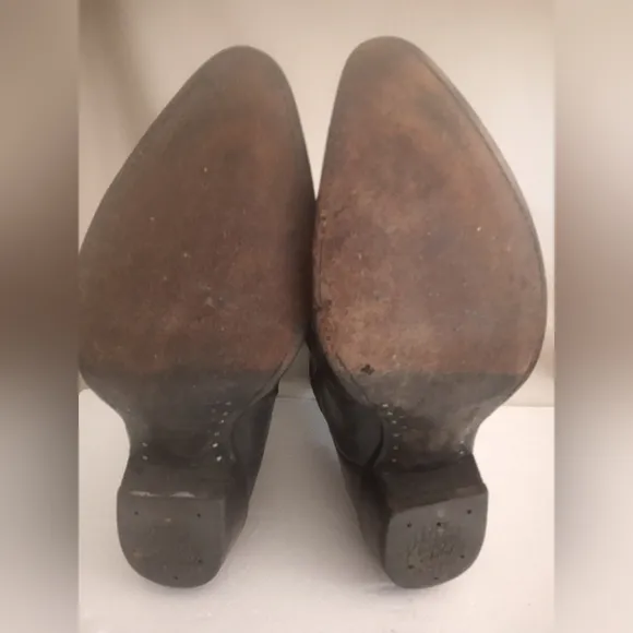 Tony Lama Black Western Boots with Decorative Stitching