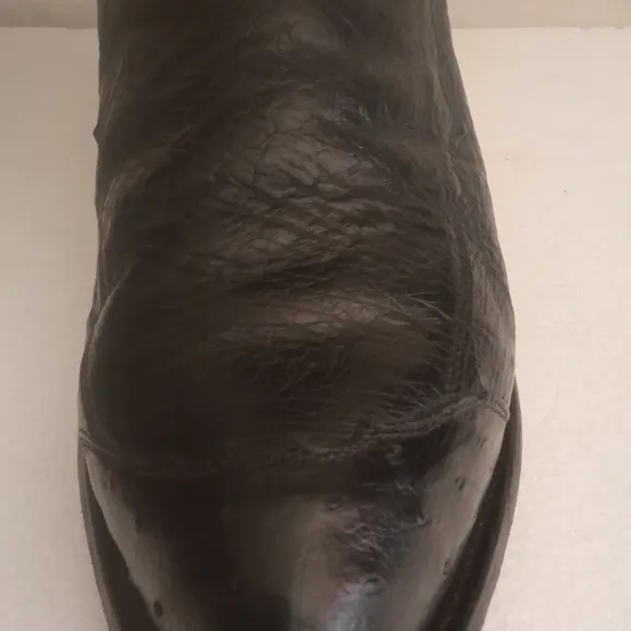 Tony Lama Black Western Boots with Decorative Stitching