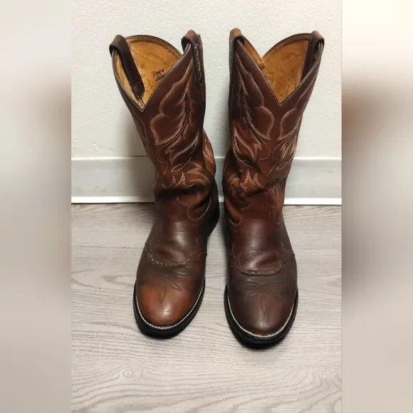 Tony Lama Boots Mens Size 10.5 EE Brown Leather TLX XT3000 Western Performance