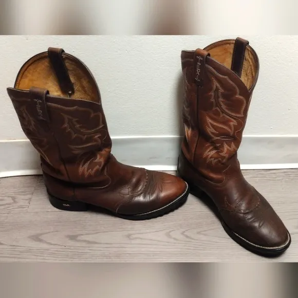 Tony Lama Boots Mens Size 10.5 EE Brown Leather TLX XT3000 Western Performance