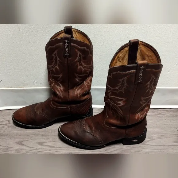 Tony Lama Boots Mens Size 10.5 EE Brown Leather TLX XT3000 Western Performance