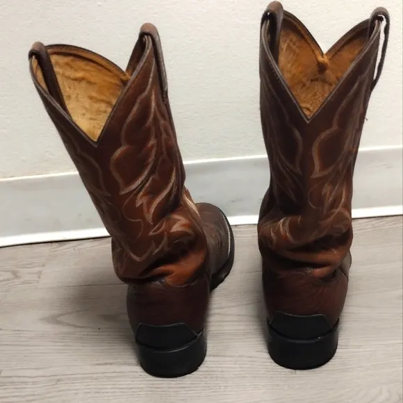 Tony Lama Boots Mens Size 10.5 EE Brown Leather TLX XT3000 Western Performance