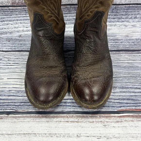 Tony Lama Brown Leather Exotic Western Cowboy Boots USA 89174 Women’s Size 9