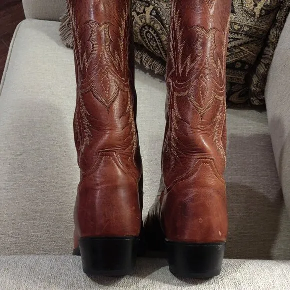 Tony Lama Caramel Brown Leather Western Boots Men's SIZE 10.5 EE