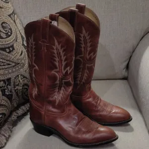 Tony Lama Caramel Brown Leather Western Boots Men's SIZE 10.5 EE