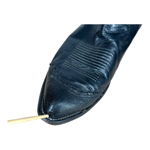 Tony Lama Men’s 10.5 E Black‎ Cowboy Boots 5052 Leather Stitching Western