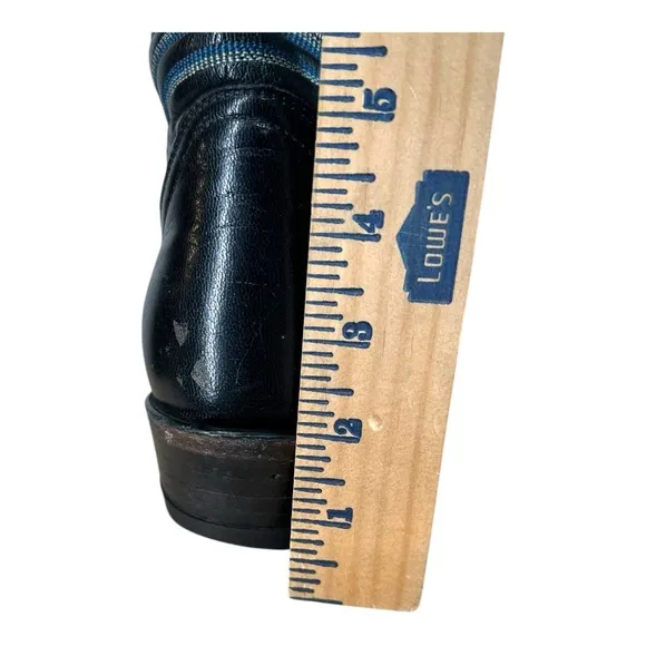 Tony Lama Men’s 10.5 E Black‎ Cowboy Boots 5052 Leather Stitching Western