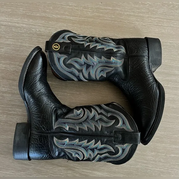 Tony Lama Men's Cowboy 3R Performance Working Roper Boots Black 9 D Western