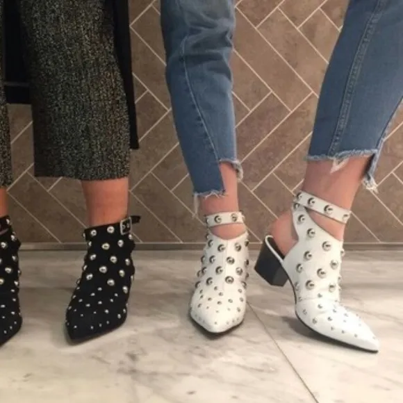 Topshop studded wraparound shoes with pointy toes