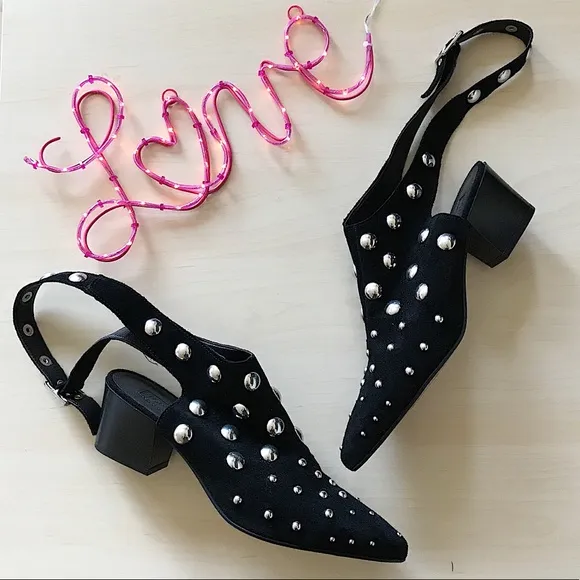 Topshop studded wraparound shoes with pointy toes