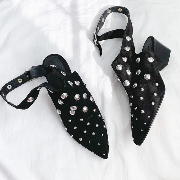 Topshop studded wraparound shoes with pointy toes