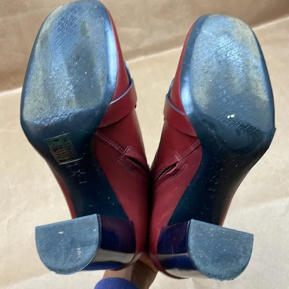 Tory Burch Burgandy Leather Ankle Boots