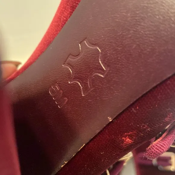 Tory Burch Carley Burgundy Velvet Ankle Boots Size 5