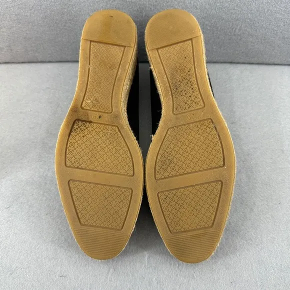 Tory Burch Espadrille Wedge Heel Black Comfortable Shoes Size 6.5
