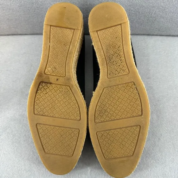 Tory Burch Espadrille Wedge Heel Black Comfortable Shoes Size 6.5