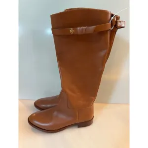 TORY BURCH Everly Strap Riding Boots Sierra Tan Size 10.5 $528 (New)