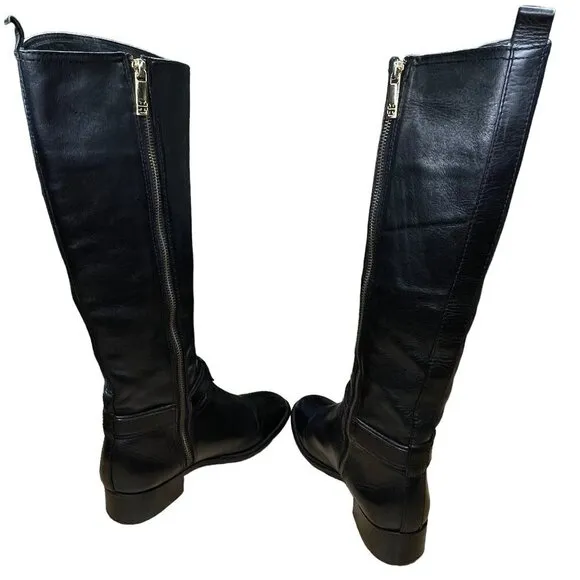 Tory Burch Leather Alessandra Tall Riding Knee Boots in Black Size 7.5