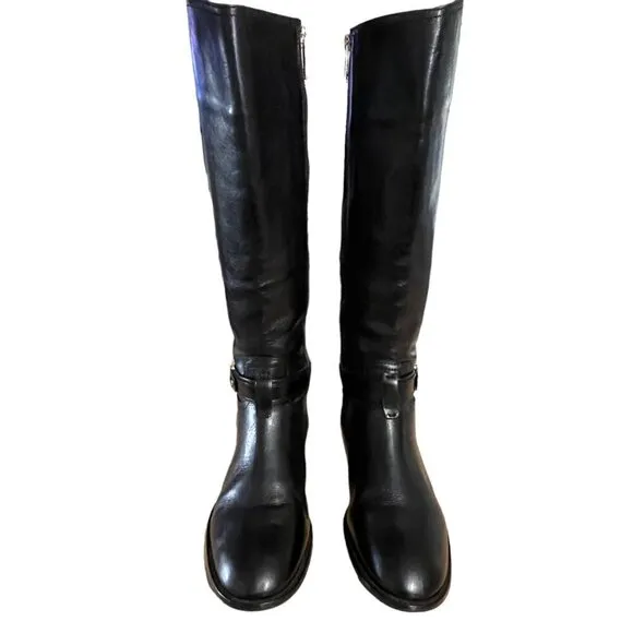 Tory Burch Leather Alessandra Tall Riding Knee Boots in Black Size 7.5