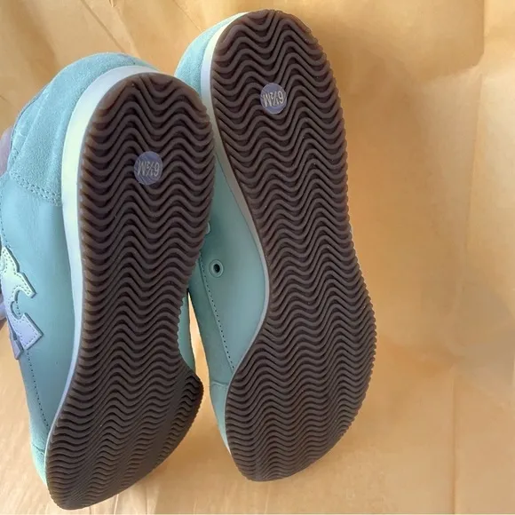 Tory Burch Tory Sneakers Mint Chip Suede Leather Shoes 6.5
