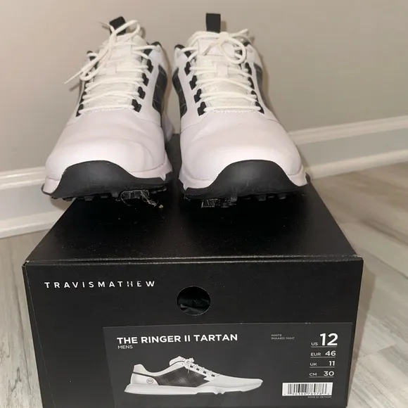 Travis Mathew THE RINGER II TARTAN Golf Shoes St Andrew’s Scotland Plaid US 12