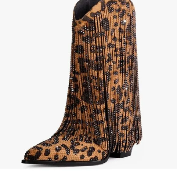 Trendy Western Leopard Boots