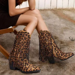 Trendy Western Leopard Boots