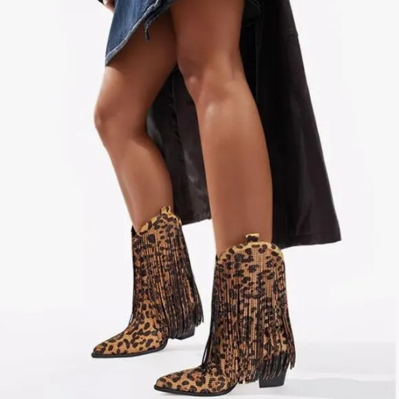 Trendy Western Leopard Boots