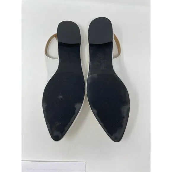Trotters Womens Halsey Flat White Adjustable Ankle Strap Size 8.5