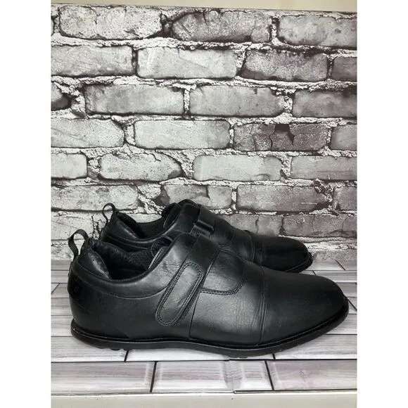 TSUBO 8189 Black Leather Slip On Strap Performance Shoes Men’s Sz 12M US/45.5EU