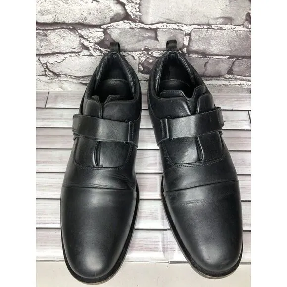 TSUBO 8189 Black Leather Slip On Strap Performance Shoes Men’s Sz 12M US/45.5EU