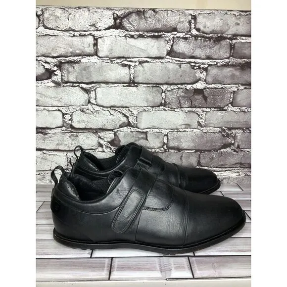 TSUBO 8189 Black Leather Slip On Strap Performance Shoes Men’s Sz 12M US/45.5EU