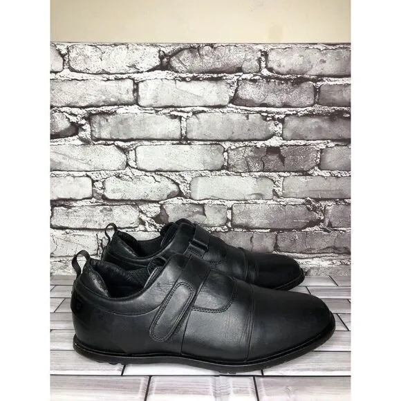 TSUBO 8189 Black Leather Slip On Strap Performance Shoes Men’s Sz 12M US/45.5EU