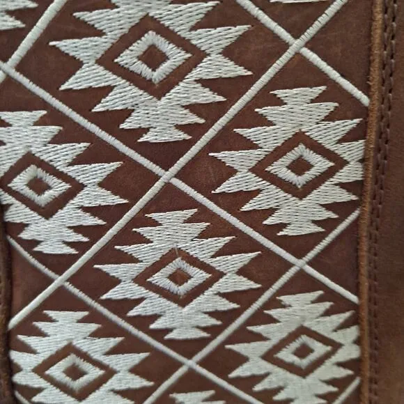 Twisted X Cowboy Ankle Boots with White Stitch Design‎ Size 7.5 Model WWF0010