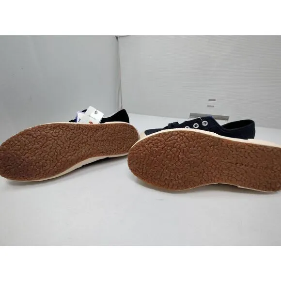 TWO PAIRS! SUPERGA 2750 COTU CLASSIC NAVY &amp; BLACK  UNISEX USAM 3.5 USAW 5 NOOB