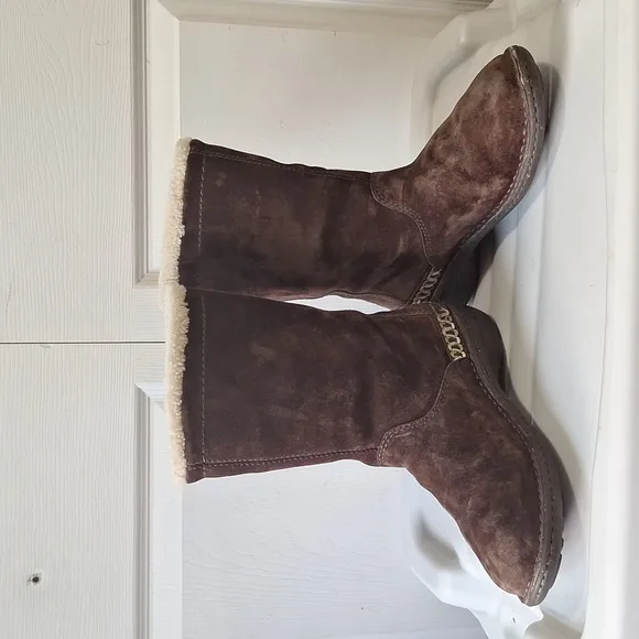 UGG Australia &quot;Kona&quot; boots leather suede faux fur - 7 - brown/black/tan