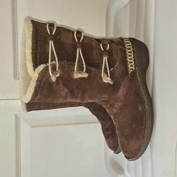 UGG Australia &quot;Kona&quot; boots leather suede faux fur - 7 - brown/black/tan