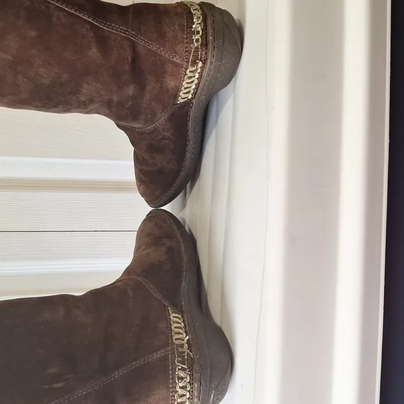 UGG Australia &quot;Kona&quot; boots leather suede faux fur - 7 - brown/black/tan