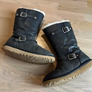 UGG Australia Black Fully Lined Kensington Moto Boots Size US 3