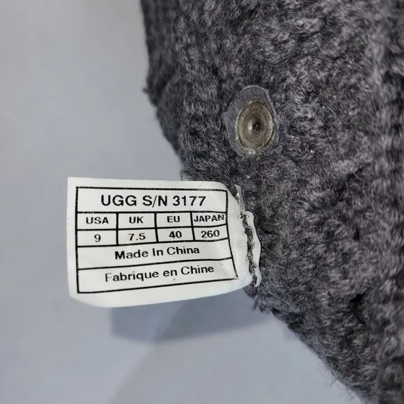 Ugg Australia Boots Size 9 Cable Knit Gray HTF EUC 3177