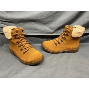 UGG Australia Boys Azell Hiker Weather Boots Suede Chestnut Size 5 NEW IN BOX!