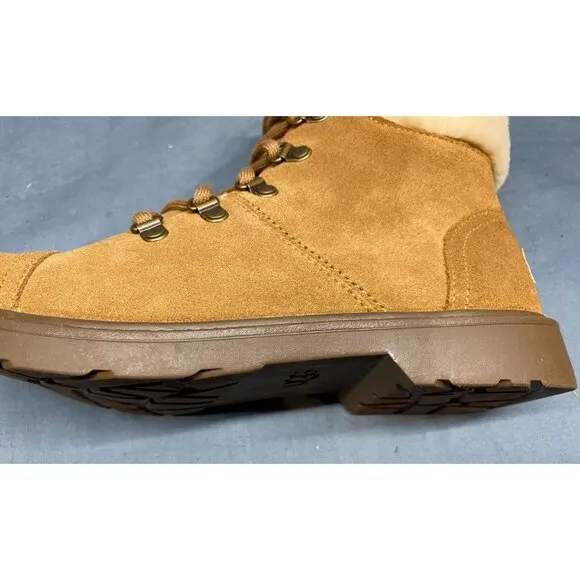 UGG Australia Boys Azell Hiker Weather Boots Suede Chestnut Size 5 NEW IN BOX!