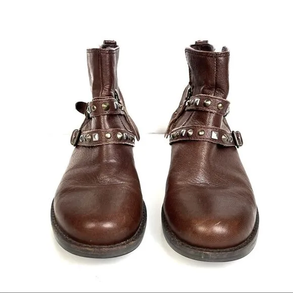 UGG Australia Camile Brown Leather Buckle Ankle Strap Boots Size 5