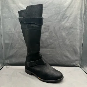 UGG Australia Dayle‎ Women’s Distressed Black Leather Tall Motorcycle Boots Sz 8