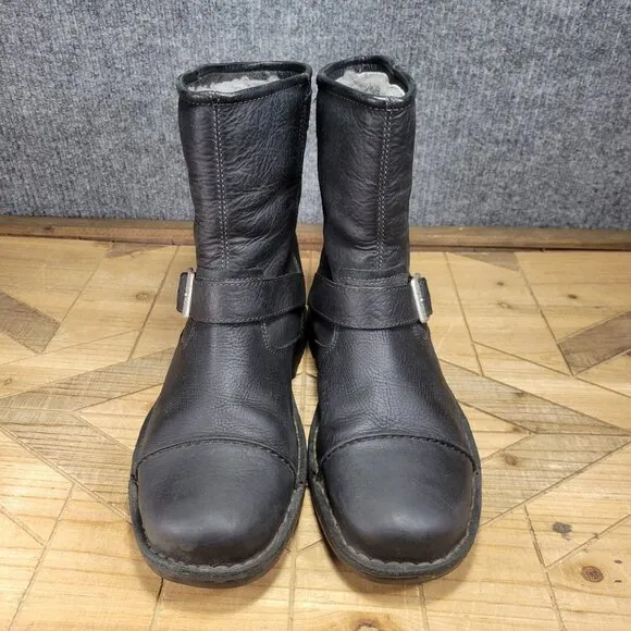 UGG Australia Rockville 2 Men Size 10.5 Shoes Black Buckle Motorcycle Boots 3040