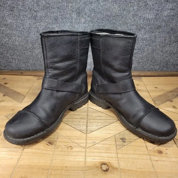 UGG Australia Rockville 2 Men Size 10.5 Shoes Black Buckle Motorcycle Boots 3040