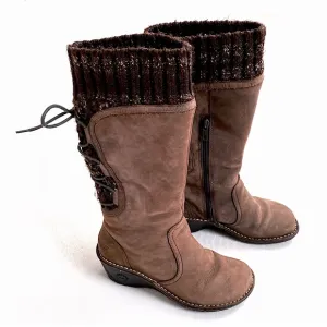 UGG Australia Skylair 1936 Brown Leather Shearling Lined Lace Up Boots Size 7