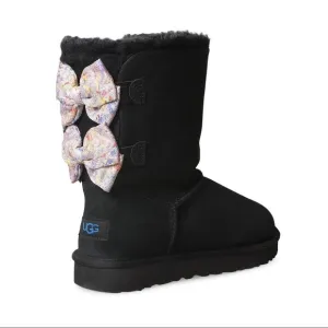 UGG | Bailey Bow Abstract Splatter Boots Black Size 7 NEW