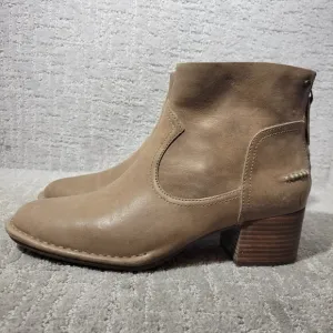Ugg Bandara Womens Size 10 US Sahara Brown Leather Ankle Back Zip Boots 1098310